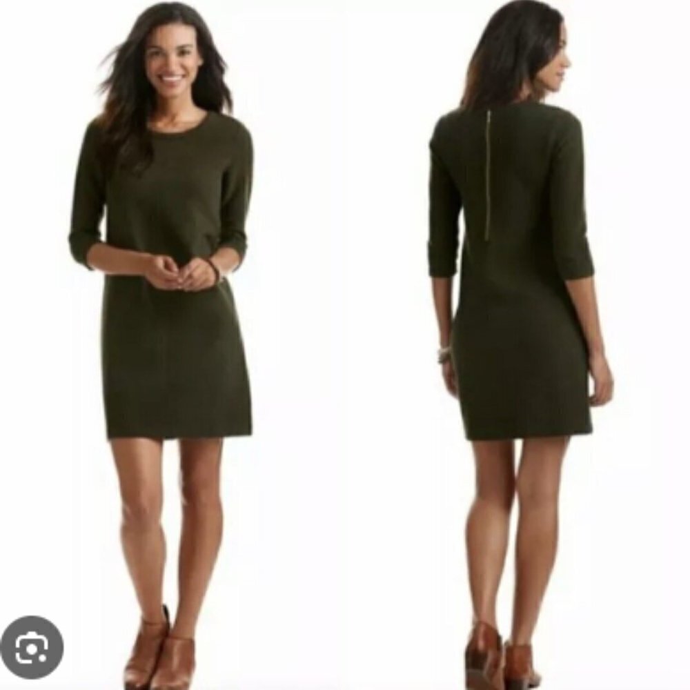 Vineyard Vines 3/4 Sleeve Stretch Ribbed Ottoman Shift Dress size M